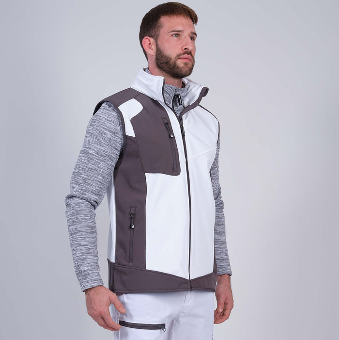 FABIO - GILET DE TRAVAIL SANS MANCHES - 1064 | Blanc / Gris