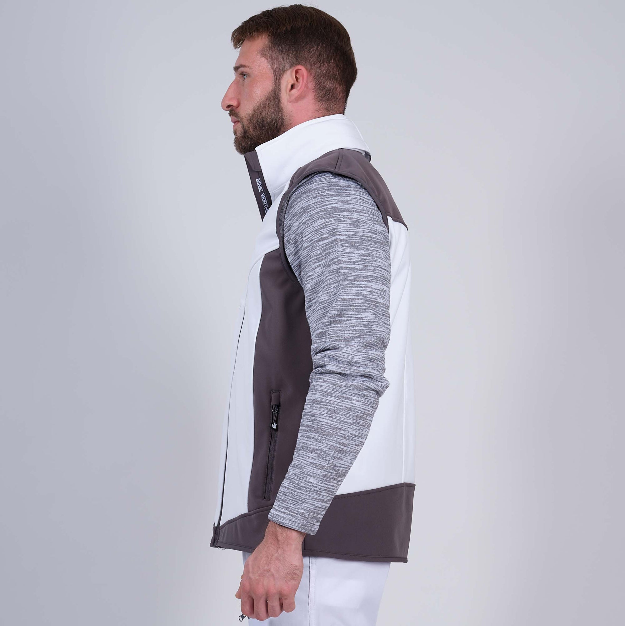 FABIO - GILET DE TRAVAIL SANS MANCHES - 1064 | Blanc / Gris