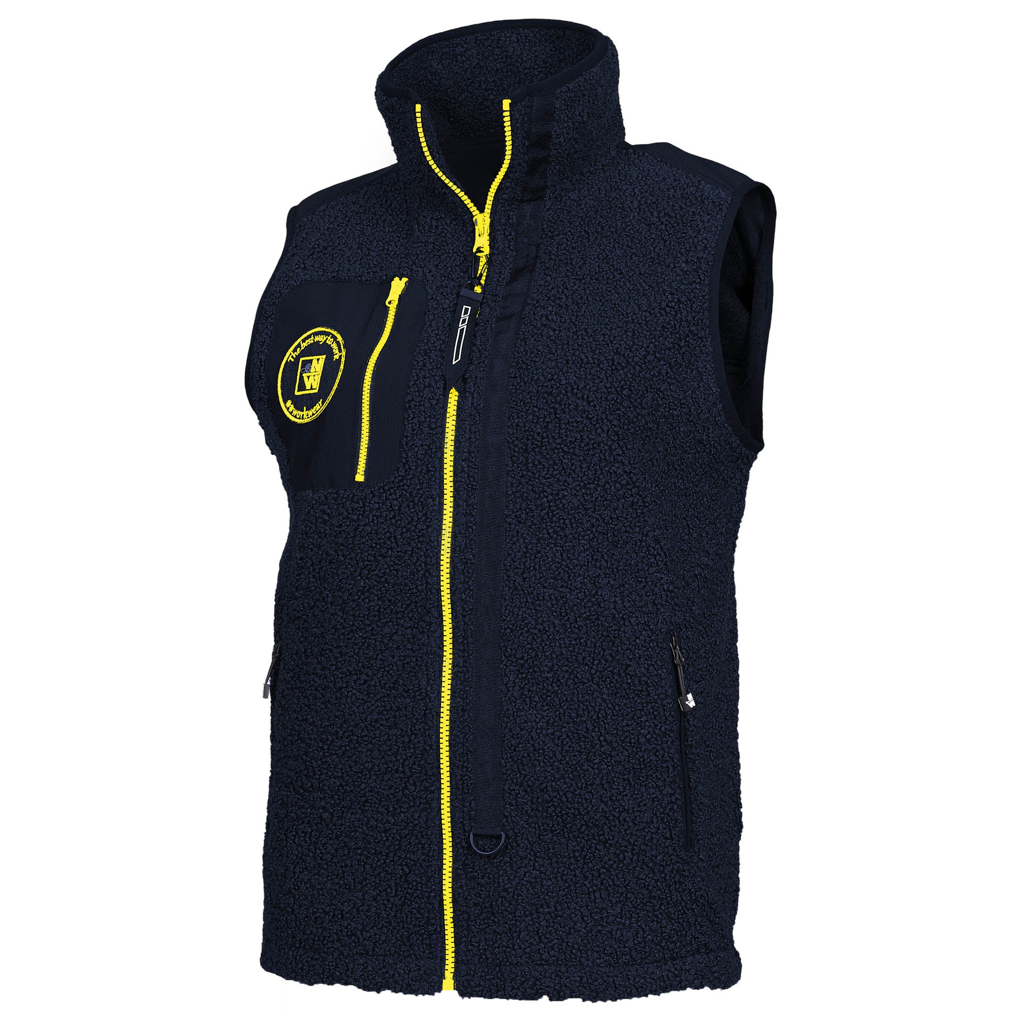 MAYA - GILET DE TRAVAIL SANS MANCHE - 1129 | Marine / Jaune fluo