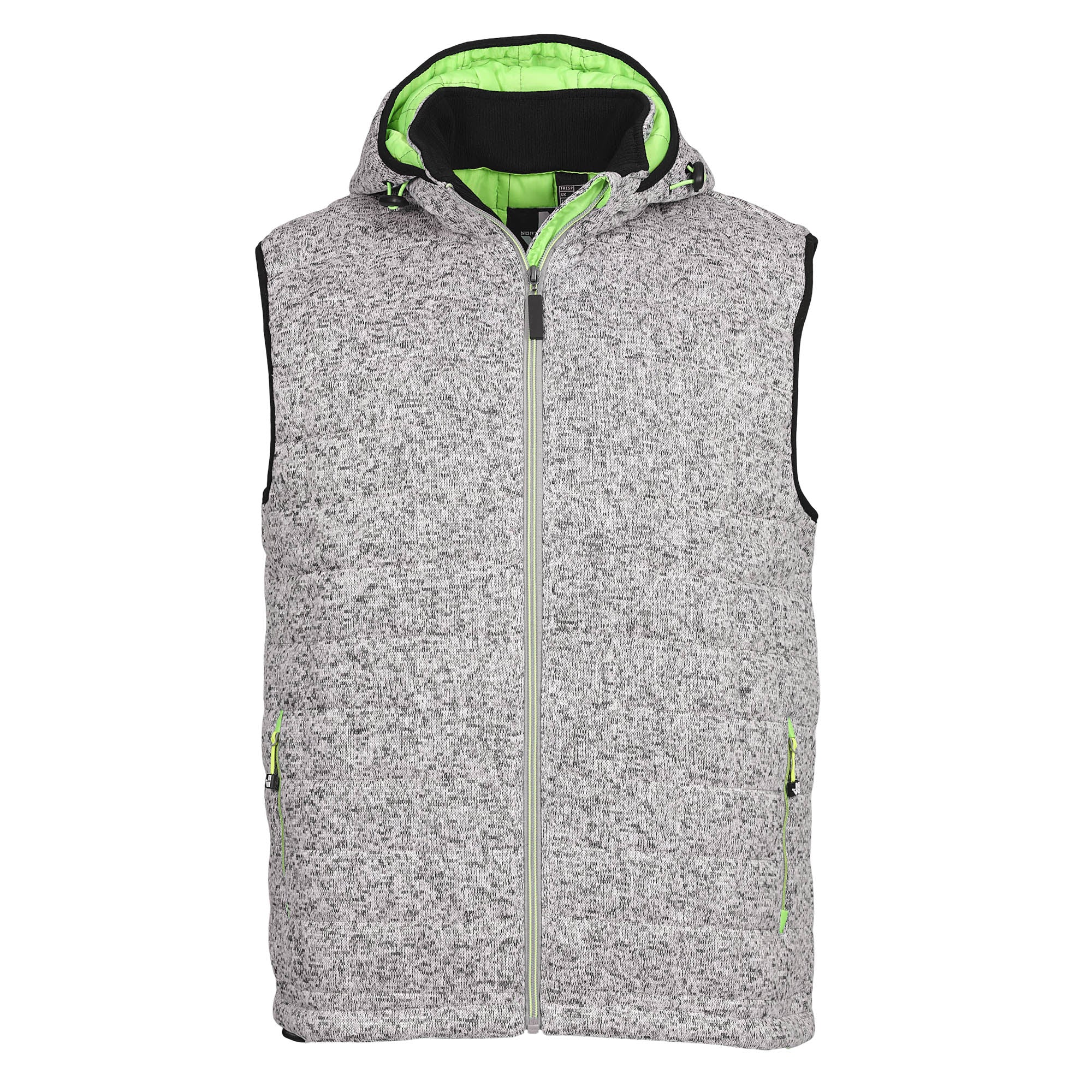 TEDDY - GILET SANS MANCHE DE TRAVAIL - 1131 | Gris chiné / Vert fluo