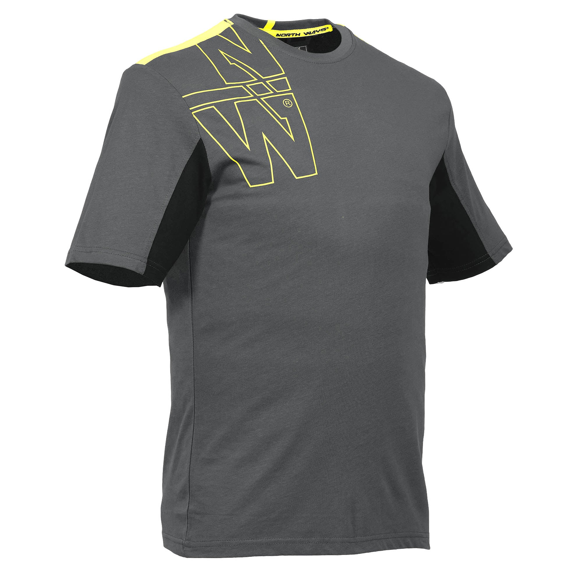 PETER - T-SHIRT MANCHES COURTES - 1210 | Anthracite / Jaune fluo