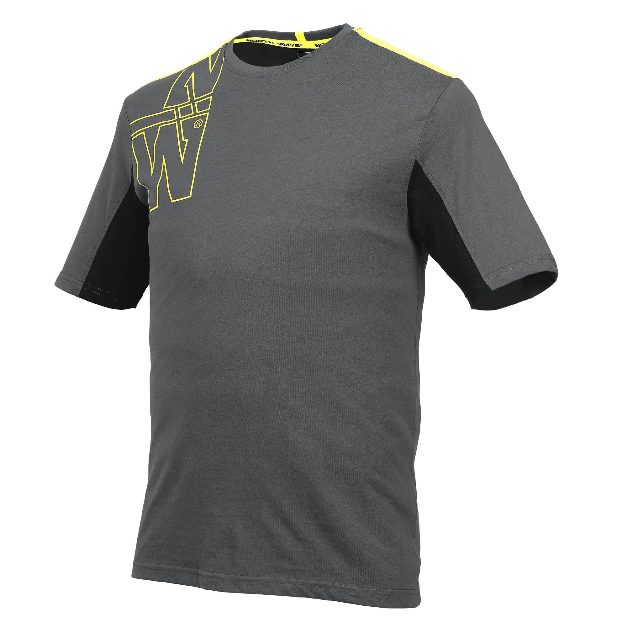 PETER - T-SHIRT MANCHES COURTES - 1210 | Anthracite / Jaune fluo