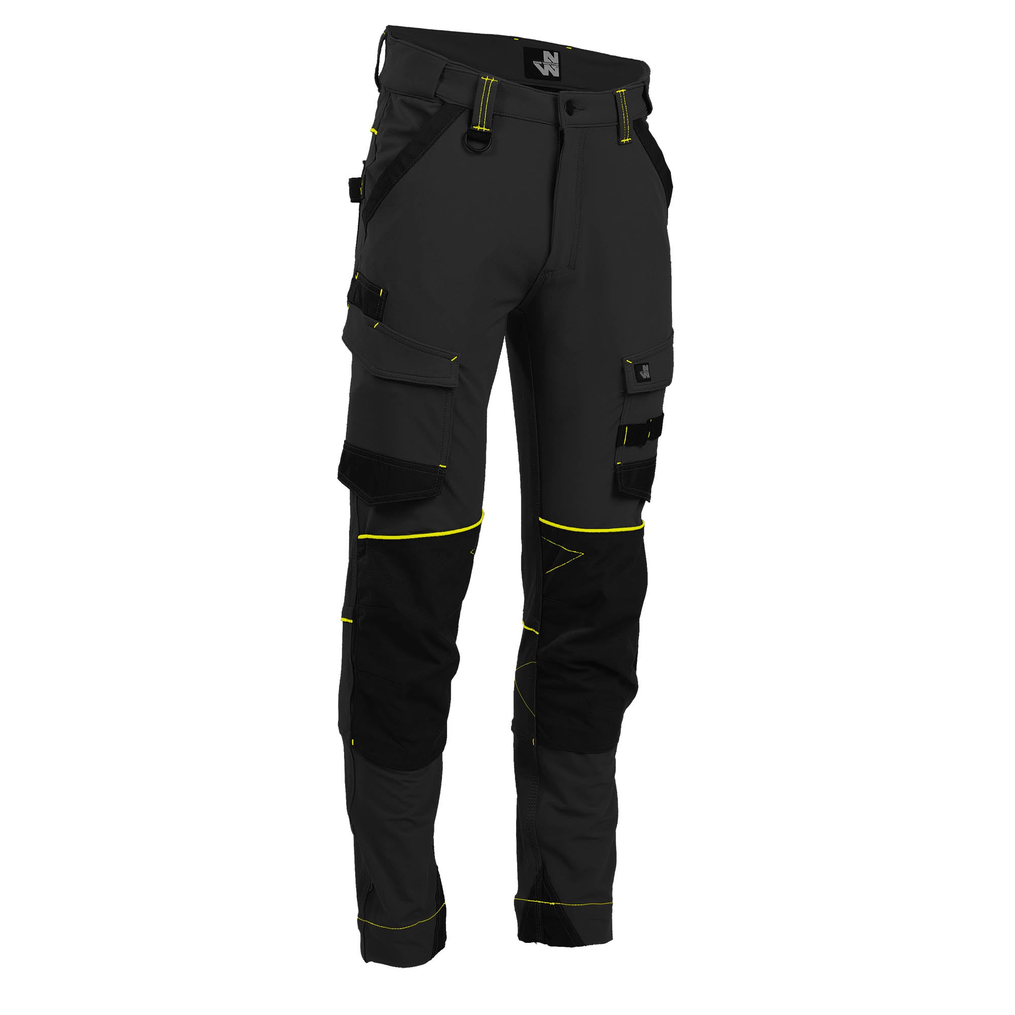 SACHA - WORK PANTS - 1388 | Black / Fluorescent yellow