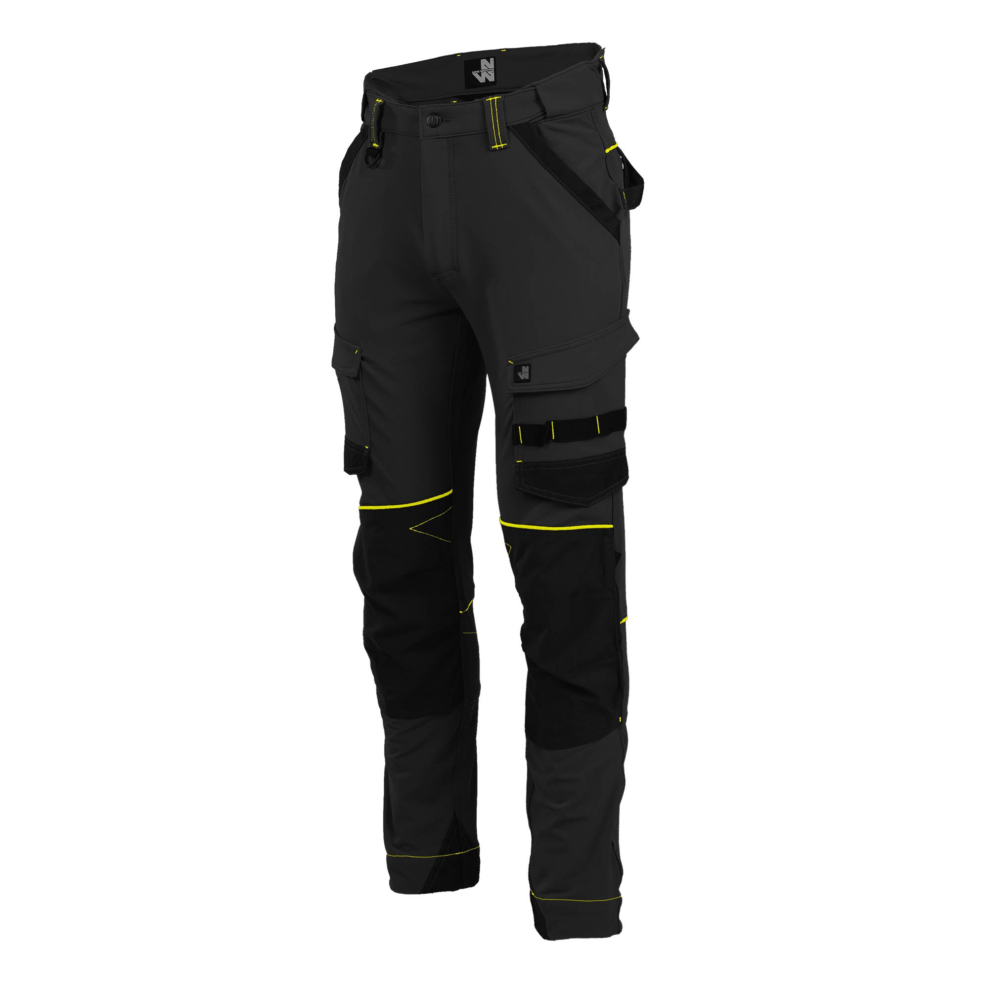 SACHA - WORK PANTS - 1388 | Black / Fluorescent yellow