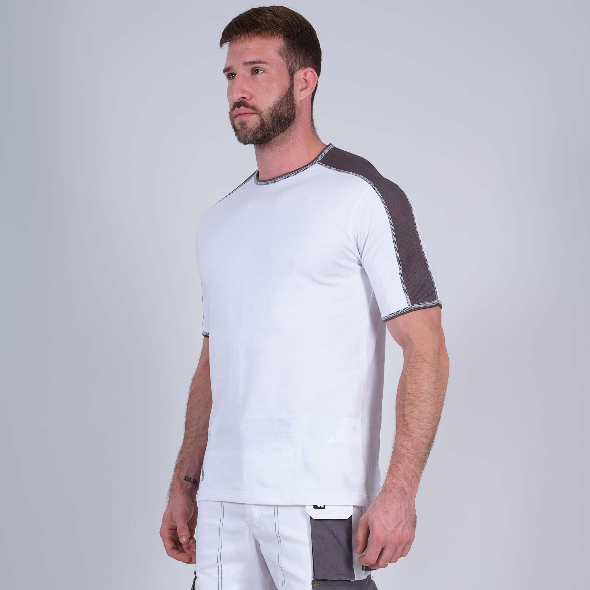 ANDY - T-SHIRT - 1400 | Blanc / Gris