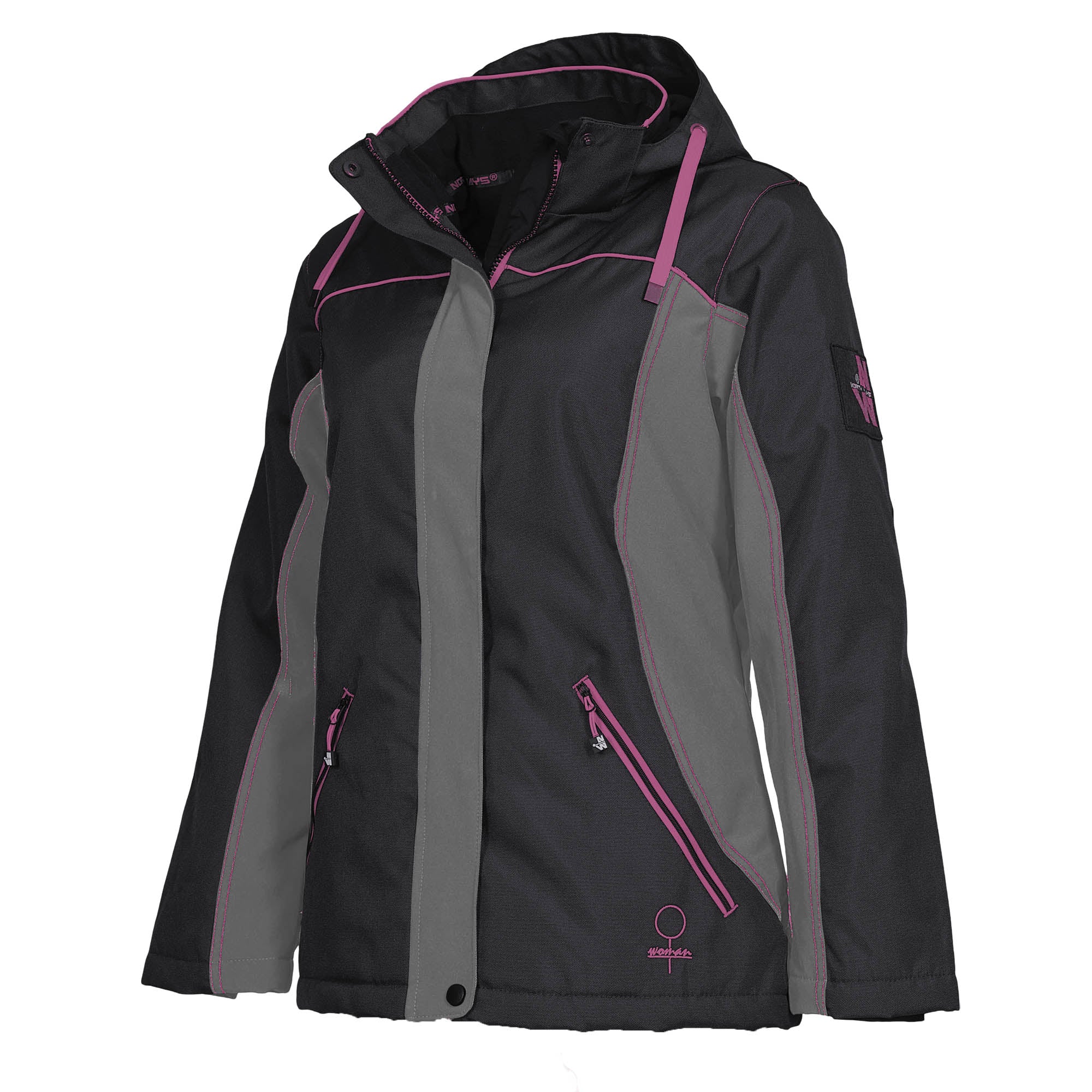 FLAVIE - PARKA DE TRAVAIL - 1504 | Noir / Fushia