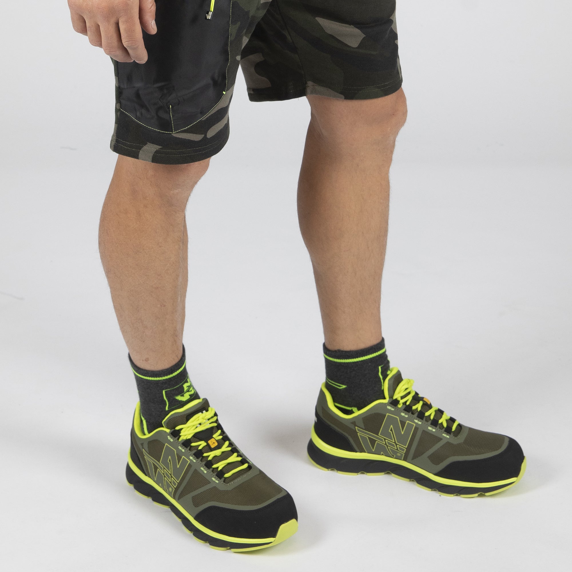 JUSTIN - CHAUSSURES BASSES DE SECURITE - 7073 | Kaki/Jaune fluo