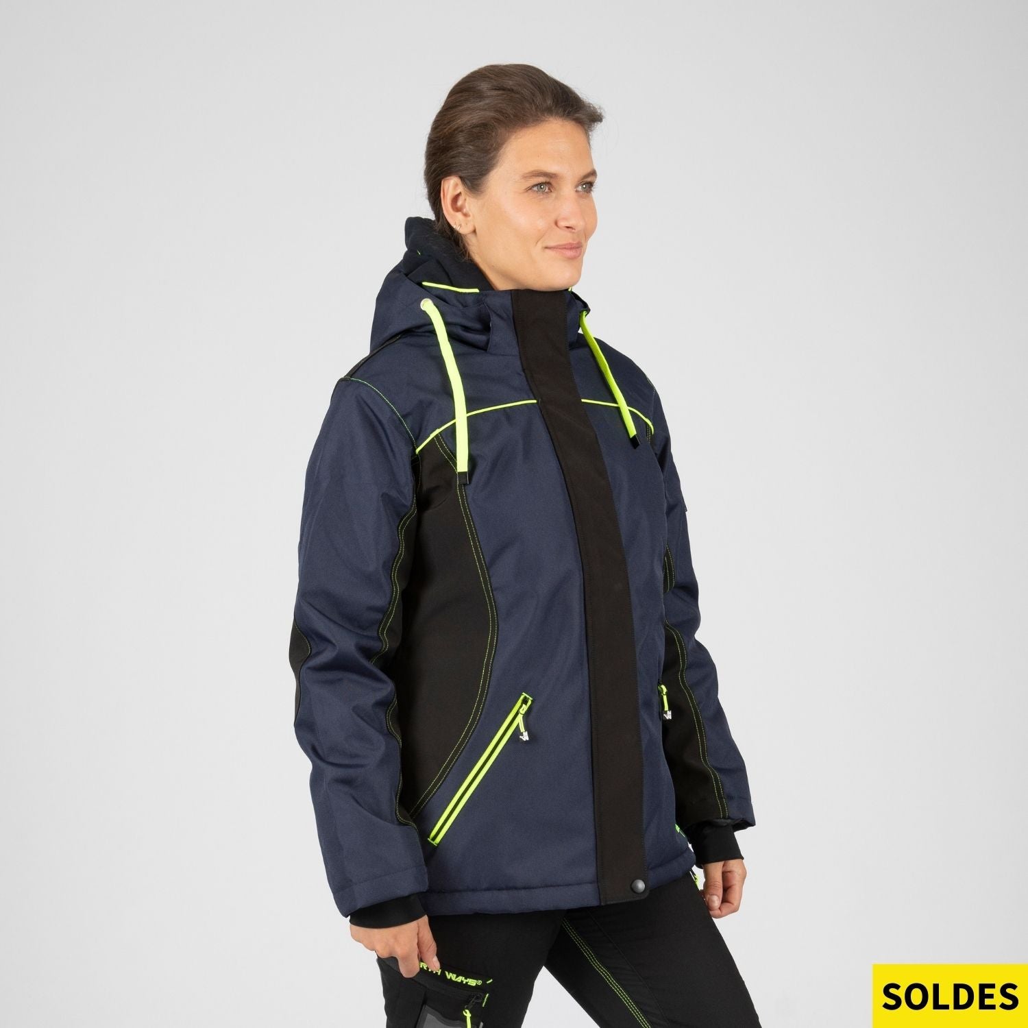 FLAVIE - PARKA DE TRAVAIL - 1504 | Marine / Jaune fluo