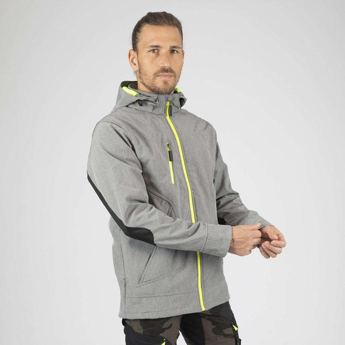 BOREL - WORK JACKET - 1511 | Heather gray / Fluorescent yellow