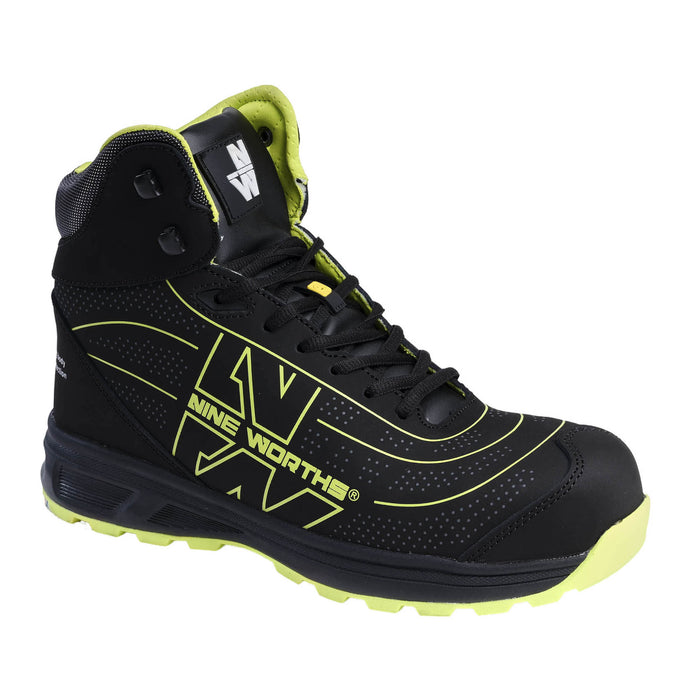 STRIKE - HIGH-TOP SAFETY SHOES - 7046 | Black / Fluorescent yellow