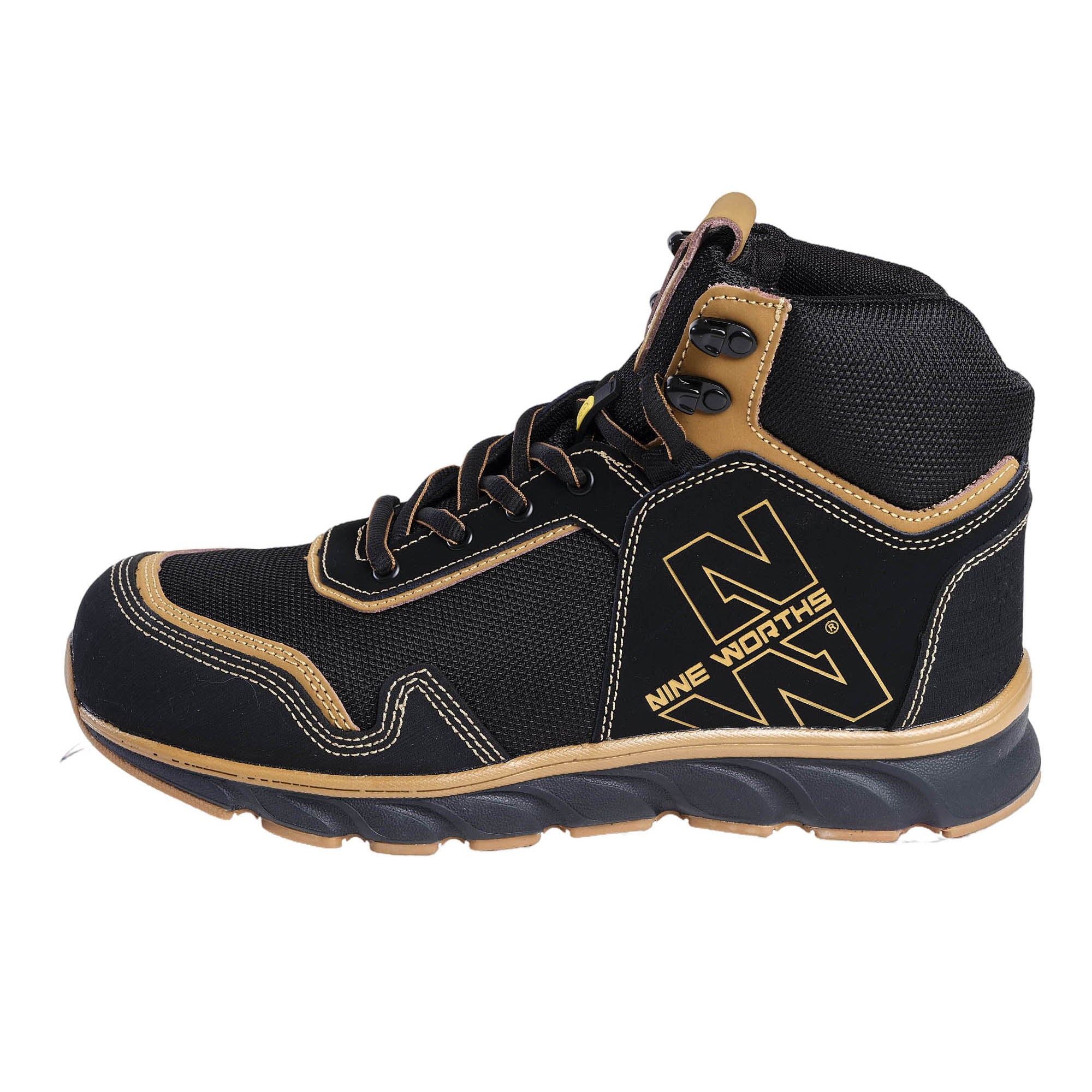 SANDERS HIGH TOP SAFETY SHOES 7060 Black Camel