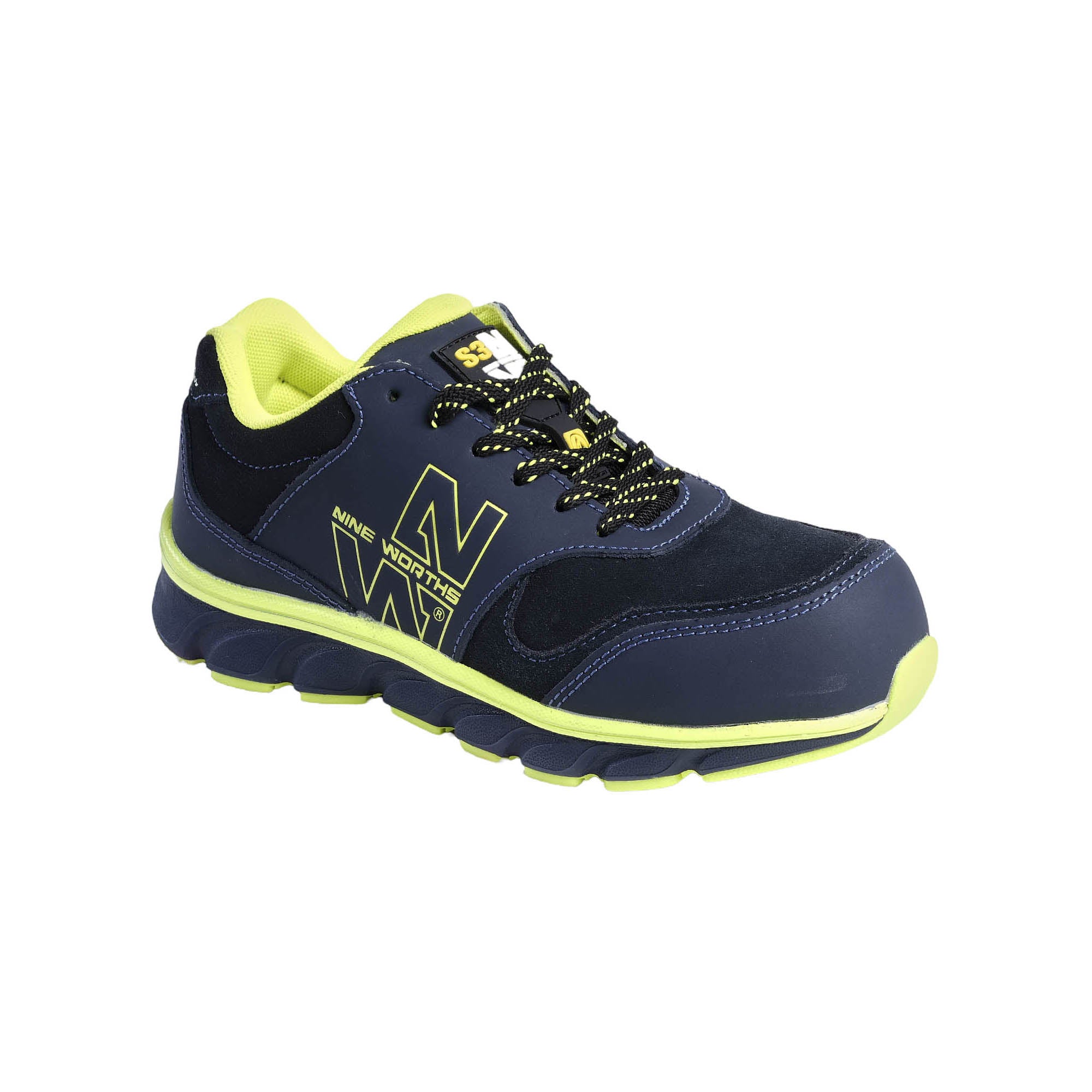 SHELLY LOW SAFETY SHOES 7064 Navy Fluorescent yellow