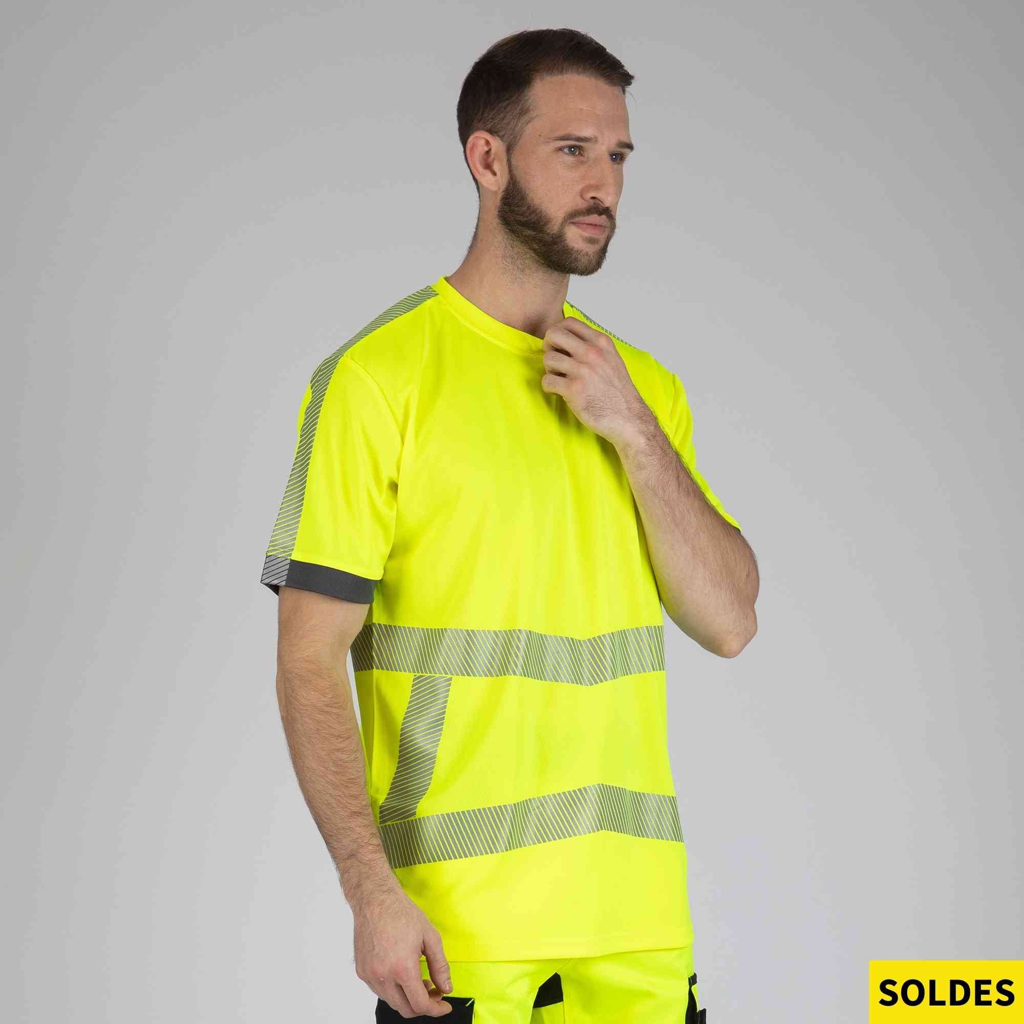 ARMSTRONG - T-SHIRT MANCHES COURTES HV DE TRAVA - 1225 | Jaune fluo