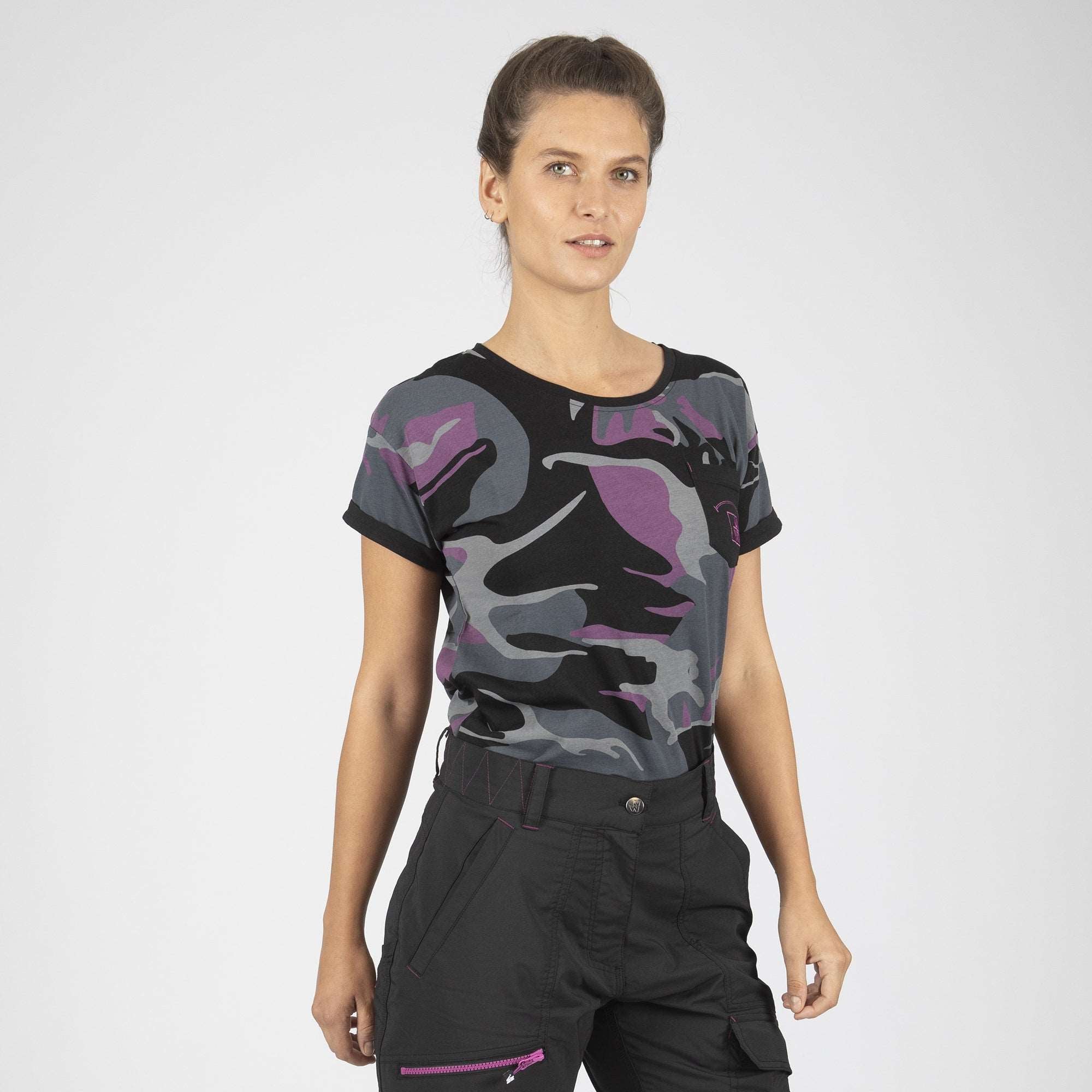 CHERRY - T-SHIRT MANCHES COURTES - 1269 | Noir / Fushia