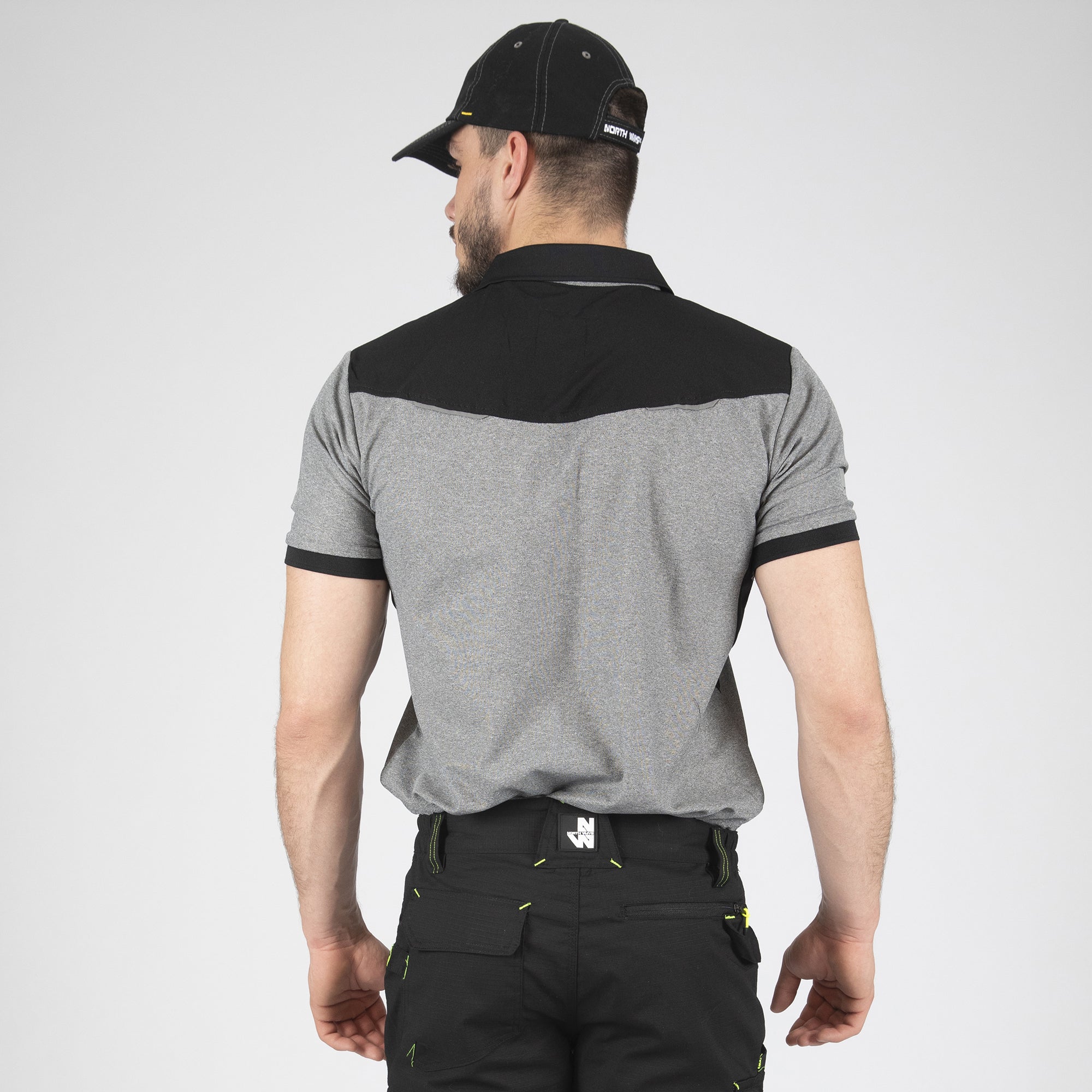 HORTEN - WORK POLO - 1403 | Black / Heather gray