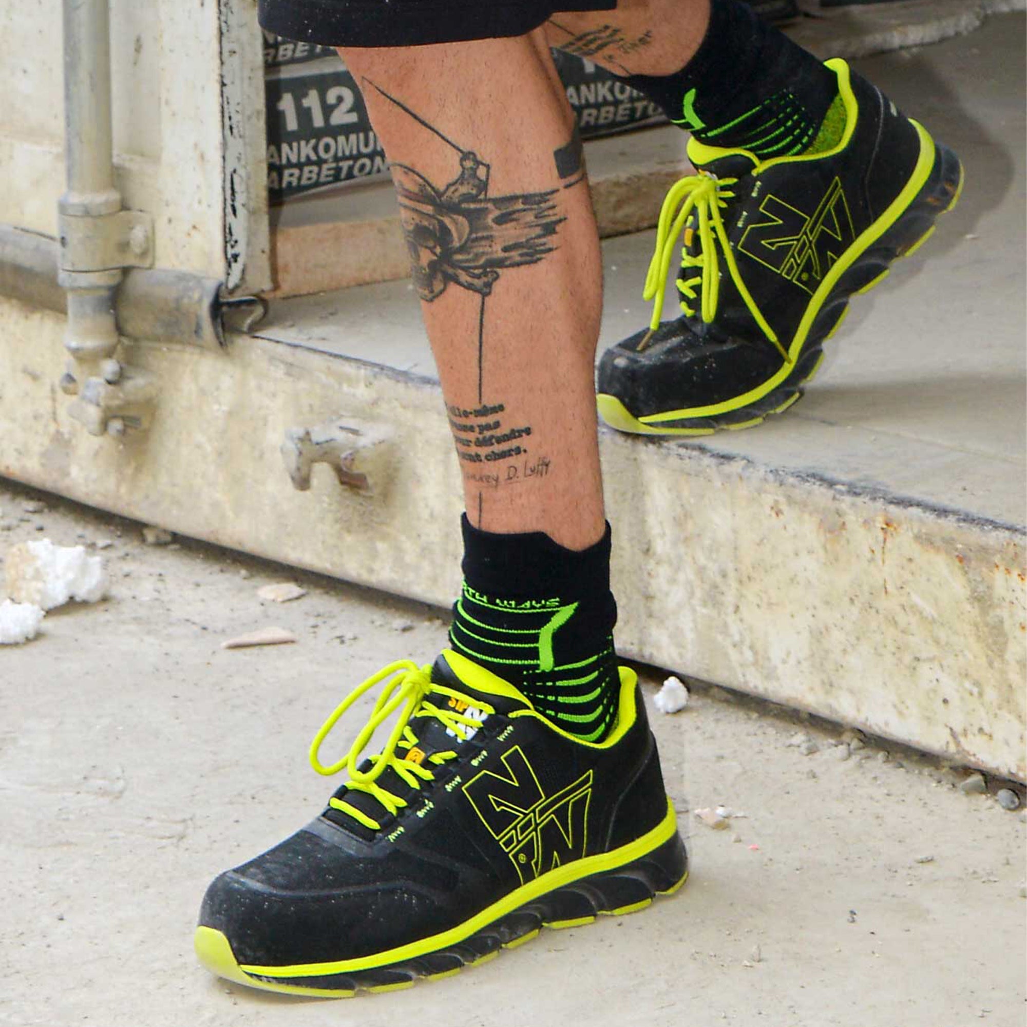 JUSTIN - CHAUSSURES BASSES DE SECURITE - 7073 | Kaki/Jaune fluo